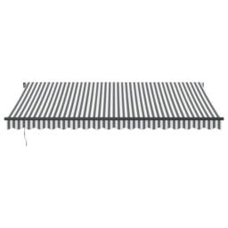 Berkfield Home Manual Retractable Awning with LEDs Anthracite&White 450x350 cm in Black - thumbnail 4