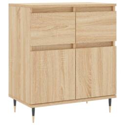 Berkfield Home Sideboard Sonoma Oak 60x35x70 cm Engineered Wood in Tan - Size: 60 x 35 x 70 cm