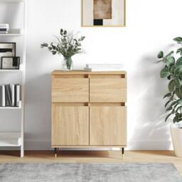 Berkfield Home Sideboard Sonoma Oak 60x35x70 cm Engineered Wood in Tan - Size: 60 x 35 x 70 cm - thumbnail 2