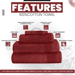 GAVENO CAVAILIA 4 Pack Hampton Towel in Red - thumbnail 2