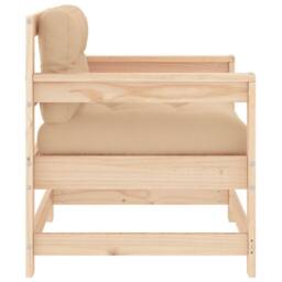 Berkfield Home Garden Chairs with Cushions 2 pcs Solid Wood Pine in Light Tan - thumbnail 6