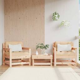 Berkfield Home Garden Chairs with Cushions 2 pcs Solid Wood Pine in Light Tan - thumbnail 2