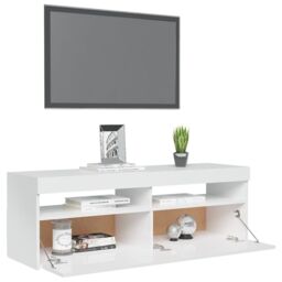 Berkfield Home TV Cabinet with LED Lights High Gloss White 120x35x40 cm - Size: 120 x 35 x 40 cm - thumbnail 6