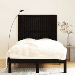 Berkfield Home Wall Headboard Black 127.5x3x110 cm Solid Wood Pine - thumbnail 1
