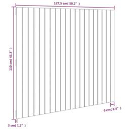 Berkfield Home Wall Headboard Black 127.5x3x110 cm Solid Wood Pine - thumbnail 8