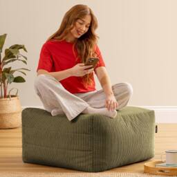 icon Noa Bean Bag Slab, Jumbo Cord in Green - thumbnail 2
