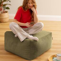 icon Noa Bean Bag Slab, Jumbo Cord in Green - thumbnail 5