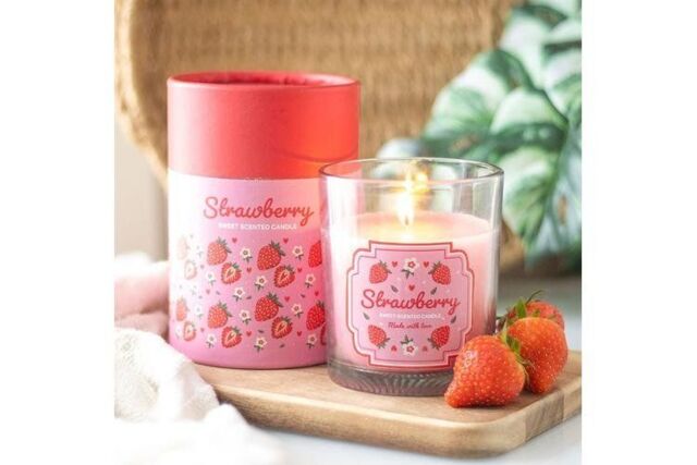 KDMD Strawberry Scented Candle in Pink - image 1