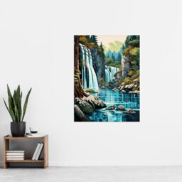 "Artery8 Plitvice Lakes National Park Artwork Reserve In Croatia With Waterfalls Extra Large XL Unframed Wall Art Poster Print - Size: W24"" x H32""" - thumbnail 4