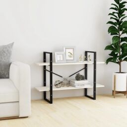Berkfield Home 2-Tier Book Cabinet White 100x30x70 cm Solid Pine Wood - Size: 100 x 30 x 70 cm - thumbnail 1