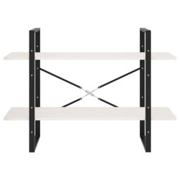Berkfield Home 2-Tier Book Cabinet White 100x30x70 cm Solid Pine Wood - Size: 100 x 30 x 70 cm - thumbnail 5
