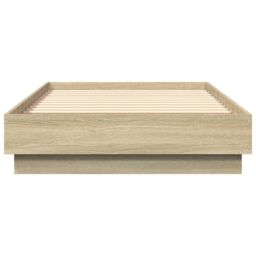Berkfield Home Bed Frame without Mattress Sonoma Oak 75x190 cm Small Single Engineered Wood in Brown - thumbnail 4