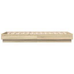 Berkfield Home Bed Frame without Mattress Sonoma Oak 75x190 cm Small Single Engineered Wood in Brown - thumbnail 5