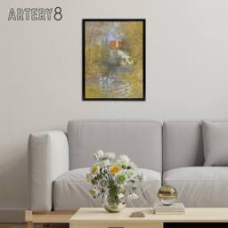 "Artery8 The Geese Impressionist Painting Monet Vintage Framed Canvas Wall Art in Green - Size: W12"" x H16""" - thumbnail 3