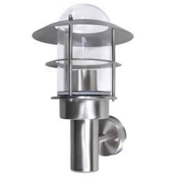 Berkfield Home Patio Wall Light Lamp Stainless Steel in Silver - thumbnail 2