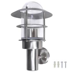 Berkfield Home Patio Wall Light Lamp Stainless Steel in Silver - thumbnail 4