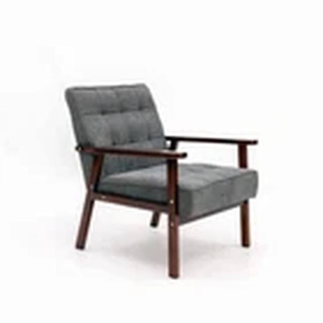 EONLION Accent Chair Wood Frame with Cushion Wide Seat Armchair in Grey - image 1