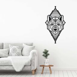 Decortie Modern Metal Wall Art 'Geo Wild' Home Ornament Decorative Minimalist Design in Black - thumbnail 1