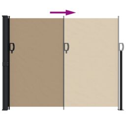 Berkfield Home Retractable Side Awning Taupe 160x600 cm - thumbnail 5