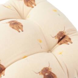 Wylder Ramble Highland Cow 100% Cotton Seat Pads - 2 pack in Natural - Size: 40 cm x 40 cm - thumbnail 3