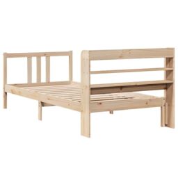 Berkfield Home Bed Frame with Headboard without Mattress 75x190 cm Small Single in Brown - thumbnail 8