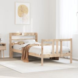 Berkfield Home Bed Frame with Headboard without Mattress 75x190 cm Small Single in Brown - thumbnail 1