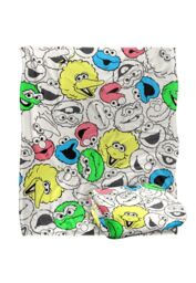 Sesame Street Character Face Pattern Silky Touch Super Soft Throw Blanket 152 X 127 cm in White - thumbnail 2