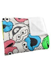 Sesame Street Character Face Pattern Silky Touch Super Soft Throw Blanket 152 X 127 cm in White - thumbnail 3