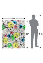 Sesame Street Character Face Pattern Silky Touch Super Soft Throw Blanket 152 X 127 cm in White - thumbnail 5