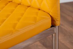 FurnitureboxUK Giovani Grey White Modern High Gloss & Glass Dining Table & 4 Milan Chairs Set in Mustard - thumbnail 9