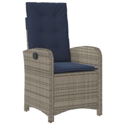 Berkfield Home 5 Piece Garden Dining Set Grey Poly Rattan - thumbnail 6