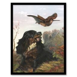 Artery8 Cocker Spaniel Dog & Woodcock Arthur Tait Framed Wall Art Print - Size: A4 - thumbnail 1