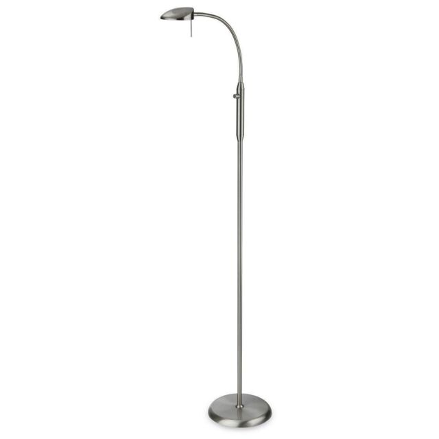 Netlighting Milan LED 1 Light Floor Lamp Brushed Steel in Grey