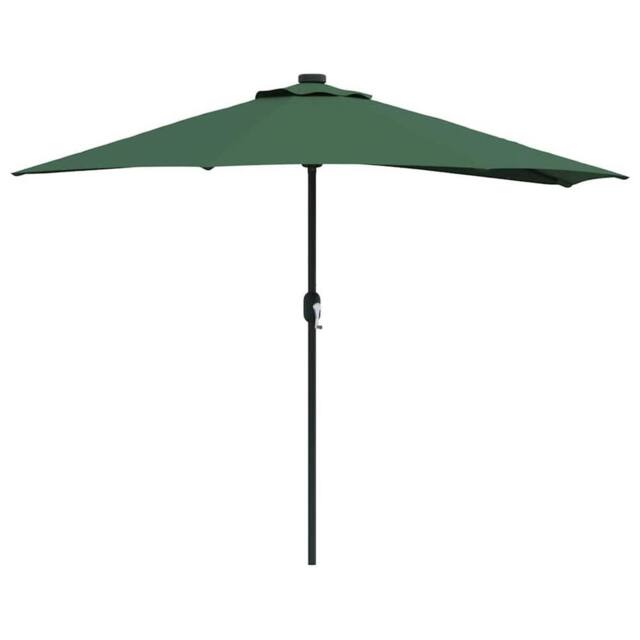 Berkfield Home Half Garden Parasol with Aluminium Pole - Green, 294 cm in Green - image 1