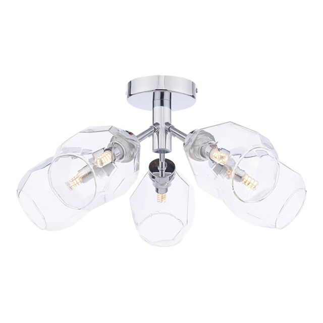 Pagazzi Leonie 5-Light Polished Chrome Semi-Flush Ceiling Light in Silver - image 1
