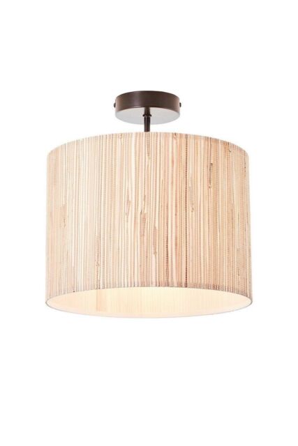 Netlighting Longshore Single Semi Flush Ceiling Lamp Natural Seagrass Matt Black - image 1