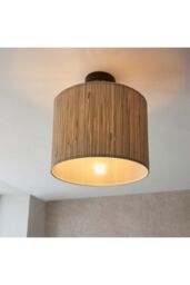 Netlighting Longshore Single Semi Flush Ceiling Lamp Natural Seagrass Matt Black - thumbnail 6