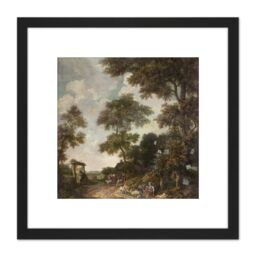 Artery8 Jurriaan Andriessen Dutch Landscape Painting 8X8 Inch Square Wooden Framed Wall Art Print Picture with Mount in Black - thumbnail 1
