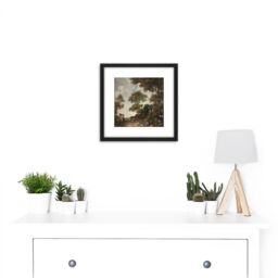 Artery8 Jurriaan Andriessen Dutch Landscape Painting 8X8 Inch Square Wooden Framed Wall Art Print Picture with Mount in Black - thumbnail 2