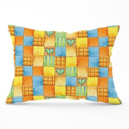 Warren Reed - Designer Baby Watercolour Blanket Pattern Cushions in Yellow - Size: 45 cm x 45 cm - thumbnail 1