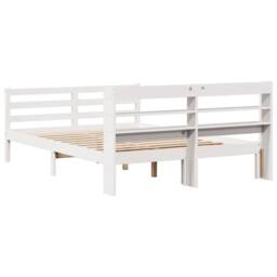 Berkfield Home Bed Frame with Headboard without Mattress White 150x200 cm King Size - thumbnail 6