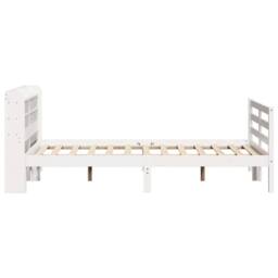 Berkfield Home Bed Frame with Headboard without Mattress White 150x200 cm King Size - thumbnail 5
