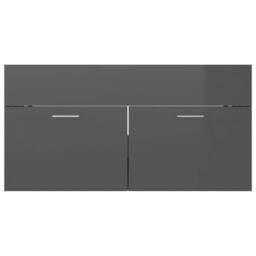 Berkfield Home Sink Cabinet with Built-in Basin High Gloss Grey Engineered Wood - thumbnail 8