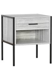 HD Designs Brooklyn 1 Drawer Bedside Cabinet Storage Unit Bedroom Furniture in Grey - thumbnail 8