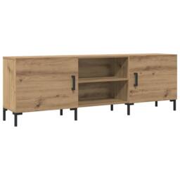 Berkfield Home TV Cabinet Artisan Oak 150x30x50 cm Engineered Wood in Light Brown - Size: 150 x 30 x 50 cm - thumbnail 3