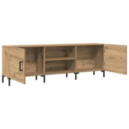 Berkfield Home TV Cabinet Artisan Oak 150x30x50 cm Engineered Wood in Light Brown - Size: 150 x 30 x 50 cm - thumbnail 5