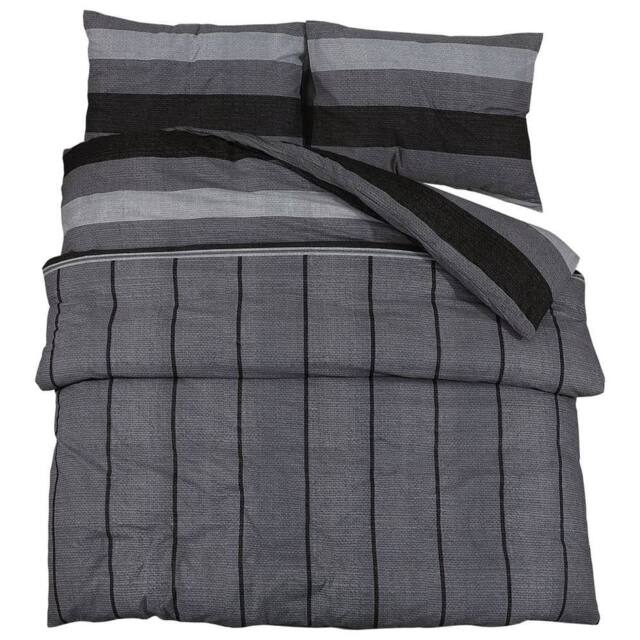 Berkfield Home Duvet Cover Set Dark Grey 220x240 cm Cotton - image 1