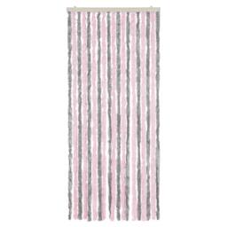 Berkfield Home Fly Curtain Silver Grey & Pink 56x200 cm Chenille - thumbnail 3
