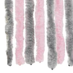 Berkfield Home Fly Curtain Silver Grey & Pink 56x200 cm Chenille - thumbnail 6