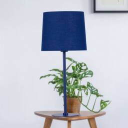 First Choice Lighting Colours - Navy Blue 40cm Table Lamp with Fabric Shade - thumbnail 3